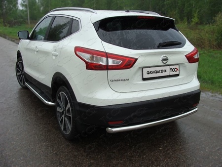 Защита заднего бампера (центральная) 60,3 мм Nissan Qashqai SPB (2015-2019) NISQASHSPB15-15