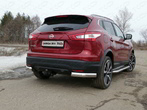 Защита задняя (уголки овальные под фаркоп) 75х42 мм Nissan Qashqai SPB (2015-2019)