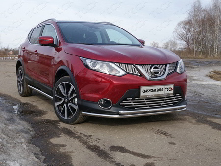 Защита передняя нижняя (двойная) 42,4/42,4 мм Nissan Qashqai (SPB) (2015-2019) NISQASHSPB15-29