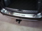 Накладка на задний бампер (лист шлифованный с надписью TERRANO) Nissan Terrano (2014-2023)