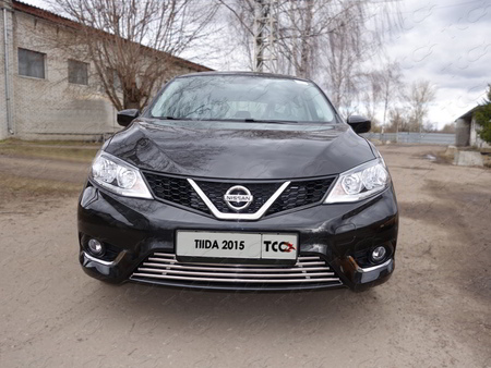 Решетка радиатора нижняя 16 мм Nissan Tiida (2015-2019) NISTII15-03