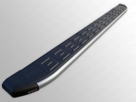 Пороги алюминиевые с пластиковой накладкой KARBON серебро Nissan X-Trail (2015-2018) NISXTR15-17SL 