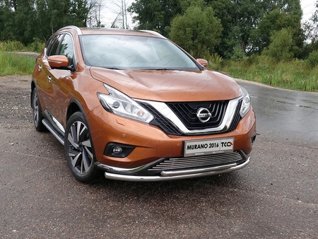 Защита передняя нижняя двойная 60,3/42,4 мм Nissan Murano (2016-2023) NISMUR16-09