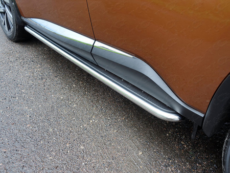 Пороги с площадкой нержавеющий лист 42,4мм Nissan Murano (2016-2023) NISMUR16-14