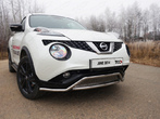 Защита передняя (кенгурин с вставкой и решоткой) 42,4 мм Nissan Juke (2014-2019)