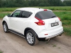 Защита заднего бампера (центральная) 75х42 мм Nissan Juke (2010-2014)