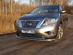 Защита передняя нижняя (двойная) 76,1/50,8 мм Nissan Pathfinder (2014-2017)