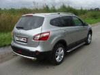 Защита заднего бампера (центральная) 60,3 мм Nissan Qashqai+2 (2007-2014)