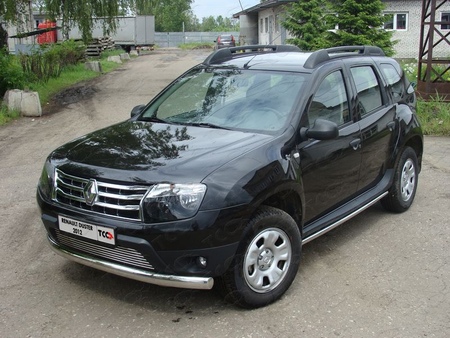 Защита передняя овальная (длинная) 75х42 мм Renault Duster (2012-2019) RENDUST12-02