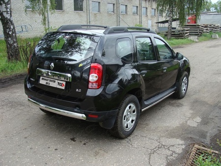 Защита заднего бампера (овальная короткая) 75х42 мм Renault Duster (2011-2019) RENDUST12-07