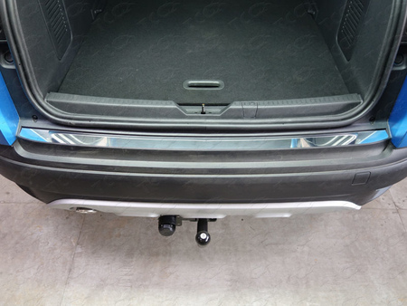 Накладка на задний бампер (лист зеркальный) Renault Kaptur (2016-2024) RENKAP16-10