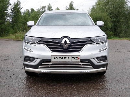 Защита передняя нижняя (овальная с ДХО) 75х42 мм Renault Koleos (2017-2023) RENKOL17-43