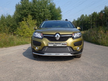 Решетка радиатора нижняя 12 мм Renault Sandero Stepway (2014-2018) RENSANST15-03