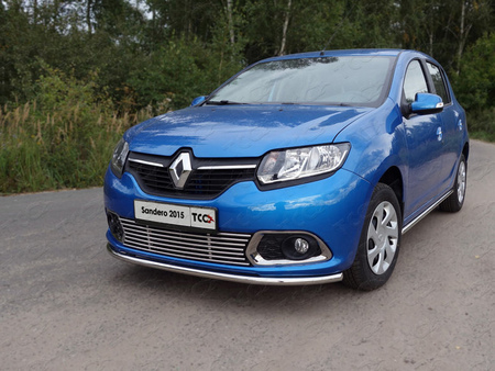 Решётка радиатора нижняя 12 мм Renault Sandero (2014-2018) RENSAN15-04