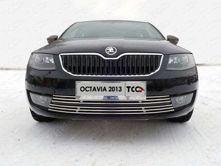 Решётка радиатора 12 мм Skoda Octavia (2013-2020) SKOOCT15-12