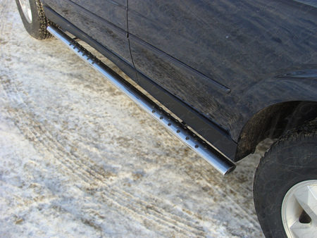 Пороги овальные с проступью 75х42 мм  SsangYong Kyron SSANKYR2-06