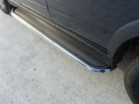 Пороги с площадкой (нерж. лист) 60,3 мм  SsangYong Kyron SSANKYR2-08