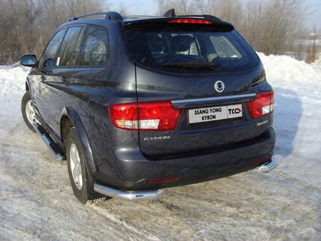 Защита заднего бампера (уголки) 76,1 мм SsangYong Kuron (2007-2015) SSANKYR2-14