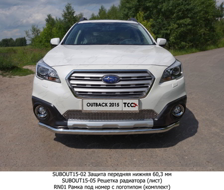 Защита передняя нижняя 60,3 мм Subaru Outback (2014-2019) SUBOUT15-02