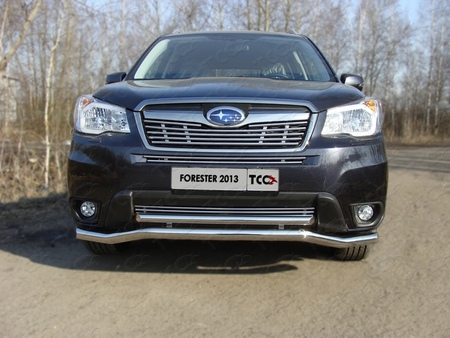 Защита передняя нижняя (двойная) 60,3/42,4 мм Subaru Forester (2013-2015) SUBFOR13-21