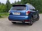 Защита заднего бампера (уголки короткая) 60,3 мм Subaru Forester (2015-2018)