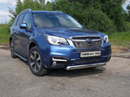 Защита передняя (овальная короткая) 75х42 мм Subaru Forester (2015-2018)