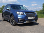 Защита передняя нижняя (двойная) 60,3/42,4 мм Subaru Forester (2015-2018)