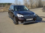 Защита передняя нижняя (двойная) 60,3/42,4 мм (спорт) Subaru Forester (2013-2015)