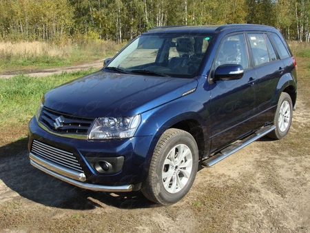 Защита передняя нижняя (двойная) 60,3/75 мм Suzuki Grand Vitara 5D (2012-2019) SUZGV5D12-01