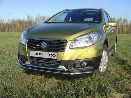 Защита передняя нижняя (двойная) 42,4/42,4 мм Suzuki SX4 (2014-2019) SUZSX414-03