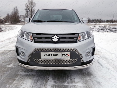 Защита передняя нижняя (овальная) 75х42 мм Suzuki Vitara  (2015-2024) SUZVIT15-04