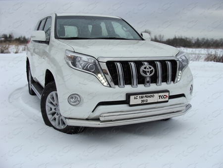 Защита передняя нижняя (двойная) 76,1/75 мм Toyota Land Cruiser Prado 150 (2013-2017) TOYLC15013-01