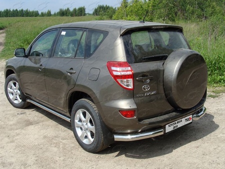 Защита заднего бампера (уголки) 76,1 мм Toyota RAV 4 (2010-2012) TOYRAV10-05