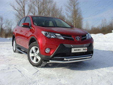 Защита передняя нижняя (двойная) 60,3/42,4 мм Toyota Rav 4 (2013-2015) TOYRAV13-01