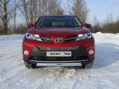 Защита передняя нижняя (овальная) 75х42 мм Toyota Rav 4 (2013-2015) TOYRAV13-03