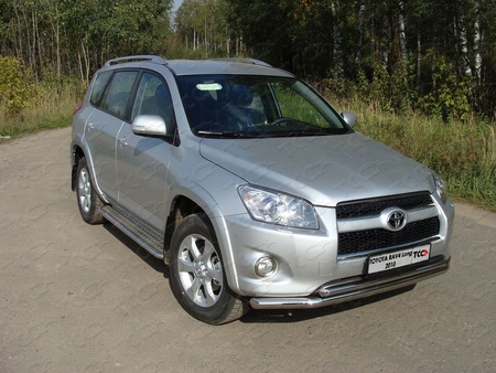 Защита передняя нижняя (двойная) 60,3/42,4 мм Toyota Rav 4 (длинная база) (2010-2012) TOYRAVLONG10-01