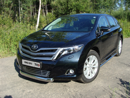 Защита передняя нижняя (овальная) 75х42 мм Toyota Venza (2013-2016) TOYVEN13-03