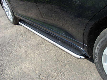 Пороги с площадкой (нерж. лист) 42,4 мм Toyota Venza (2013-2016) TOYVEN13-08