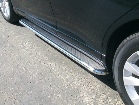 Пороги с площадкой (нерж. лист) 60,3 мм Toyota Venza (2013-2016) TOYVEN13-14