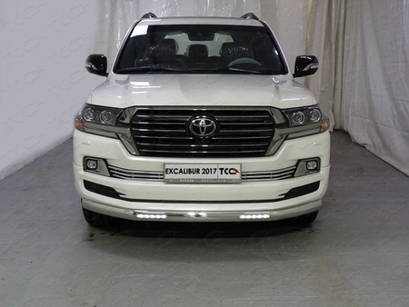 Защита передняя нижняя (овальная с ДХО) 75х42 мм Toyota Land Cruiser 200 EXCALIBUR (2017-2019)  TOYLC200EXCAL17-02