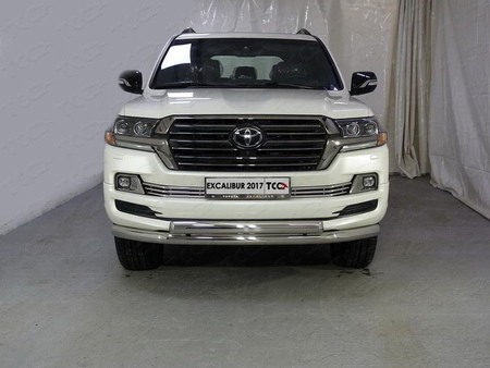Защита передняя нижняя (двойная) 76,1/75 мм Toyota Land Cruiser 200 (2017-2019)  TOYLC200EXCAL17-05