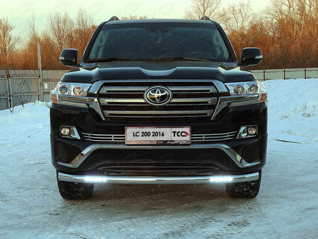 Защита передняя нижняя (с ДХО) 76,1 мм Toyota Land Cruiser 200 EXECUTIVE (2016-2019)  TOYLC200EX16-11