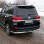 Защита заднего бампера (уголки овальные) 75х42 мм Toyota Land Cruiser 200 EXECUTIVE (2016-2019)