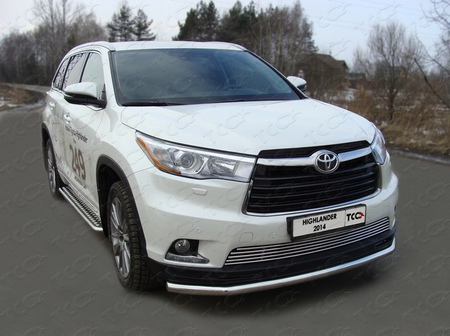 Решетка радиатора 12 мм Toyota Highlander (2014-2016) TOYHIGHL14-05