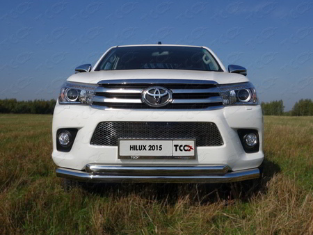 Защита передняя нижняя (двойная) 76,1/60,3 мм Toyota Hilux (2015-2020) TOYHILUX15-01