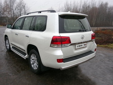 Защита заднего бампера (овальная) 75х42 мм Toyota Land Cruiser 200 (2015-2019) TOYLC20015-17