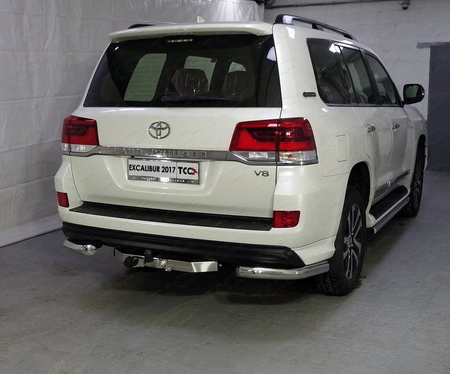 Защита заднего бампера (уголки) 76,1 мм Toyota Land Cruiser 200 EXCALIBUR (2017-2019) TOYLC200EXCAL17-24