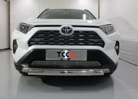 Защита передняя нижняя овальная короткая 75х42 мм Toyota Rav4 (2019-2024) TOYRAV19-20