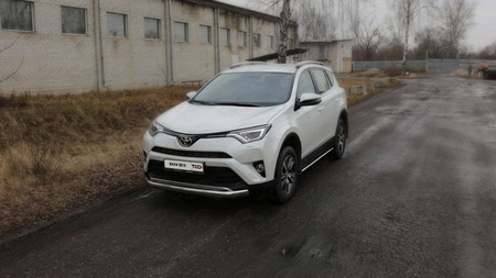 Защита передняя нижняя (овальная) 75х42 мм Toyota Rav 4 (2015-2019) TOYRAV15-25