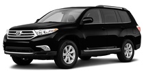 Пороги с площадкой 75х42 Toyota Highlander (2010-2019)